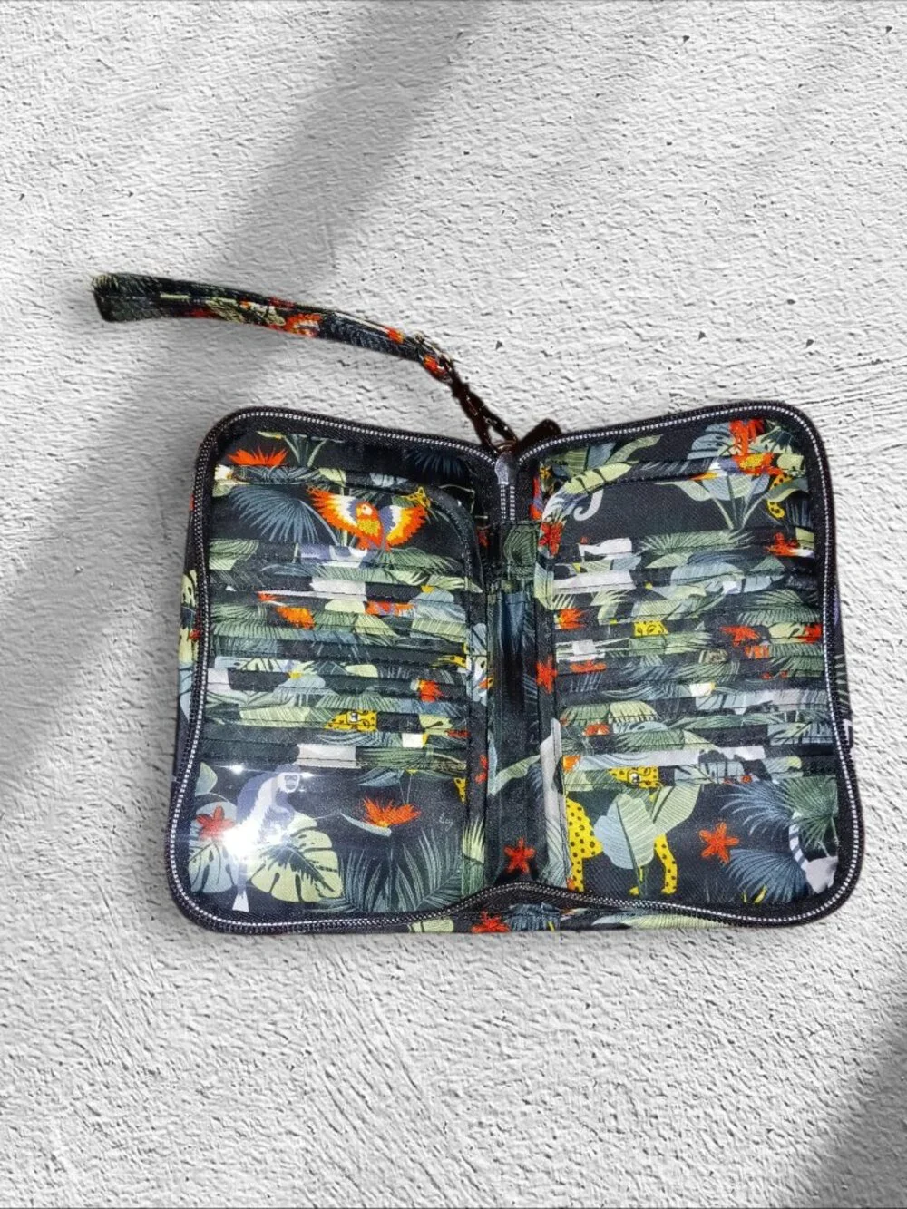 Lug RFID Zip Around Wallet Wristlet Jungle Safari Print Organizer